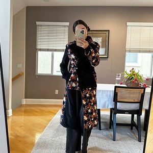 STAUD velvet patchwork coat